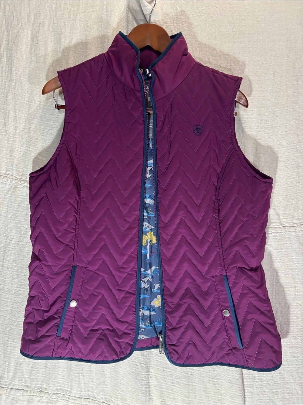 Ariat Ashley Insulated Vest Imperial Violet Chevron Quilted Large
